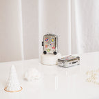 HOUSEVITAMIN SET VAN 2 KERSTHANGERS KOFFER GLAS ZILVER 11,5 CM