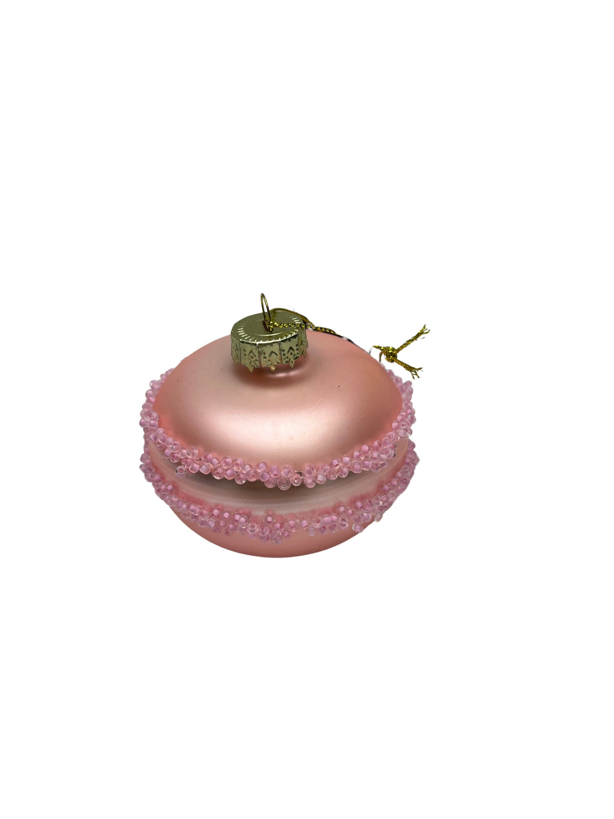 HOUSEVITAMIN KERSTHANGER MACARON GLAS ROZE 6,5 CM