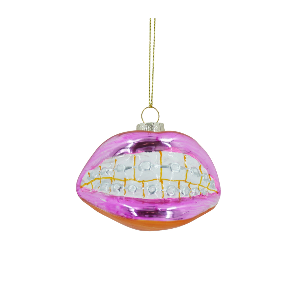 HOUSEVITAMIN KERSTHANGER ARMBAND MET LIPPEN GLAS ROZE 9 CM