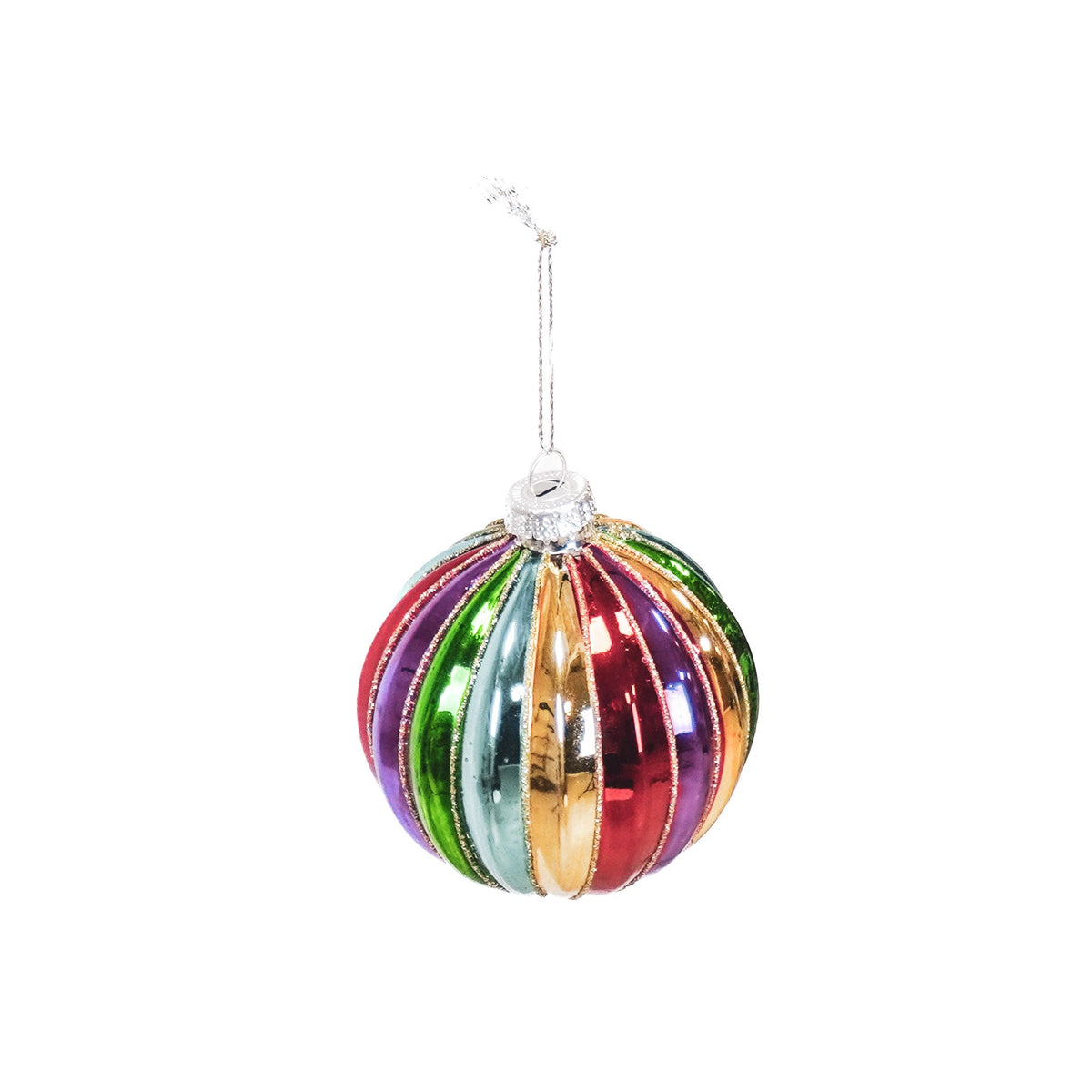 HOUSEVITAMIN KERSTBAL GLAS MULTICOLOR 8 CM