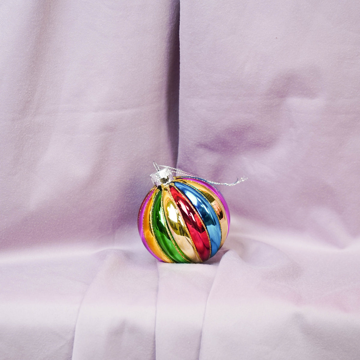 HOUSEVITAMIN KERSTBAL GLAS MULTICOLOR 8 CM