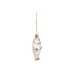 HOUSEVITAMIN KERSTHANGER ZEEHOND GLAS WIT 9,5 CM