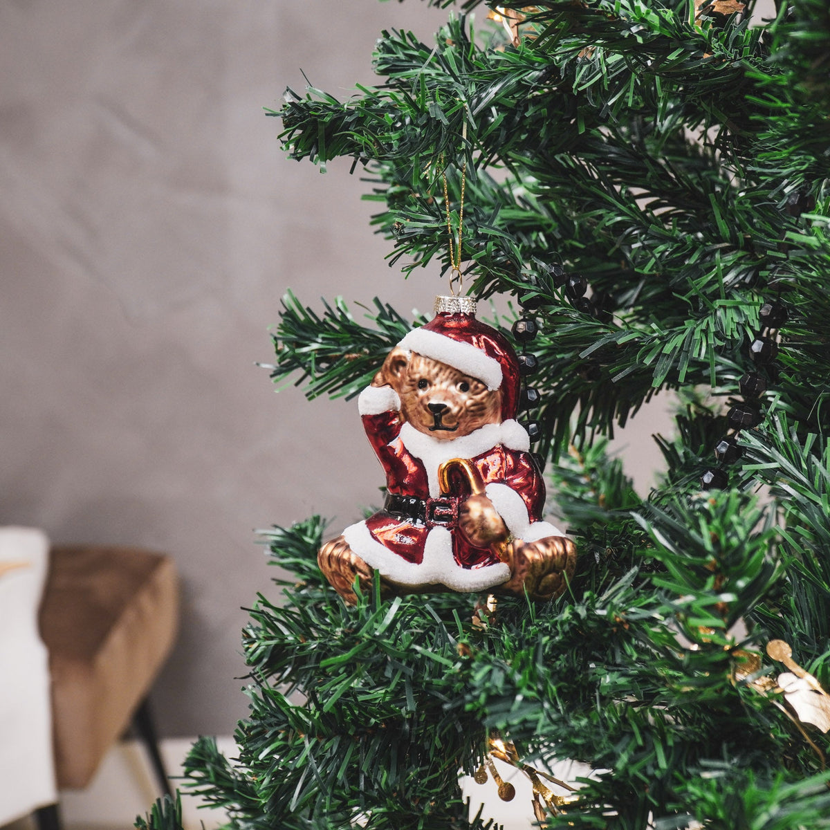 HOUSEVITAMIN KERSTHANGER SANTA BEAR GLAS 10,5 CM