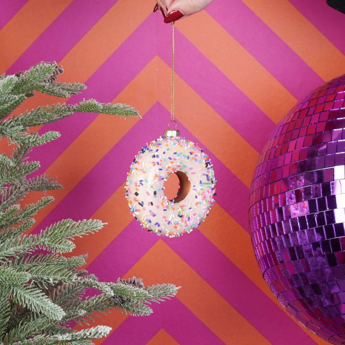HOUSEVITAMIN KERSTHANGER DONUT GLAS 9,5 CM