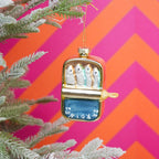 HOUSEVITAMIN KERSTHANGER SARDINES GLAS BLAUW/GOUD 10 CM