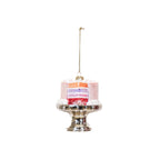 HOUSEVITAMIN KERSTHANGER TAART GLAS ROZE 11 CM