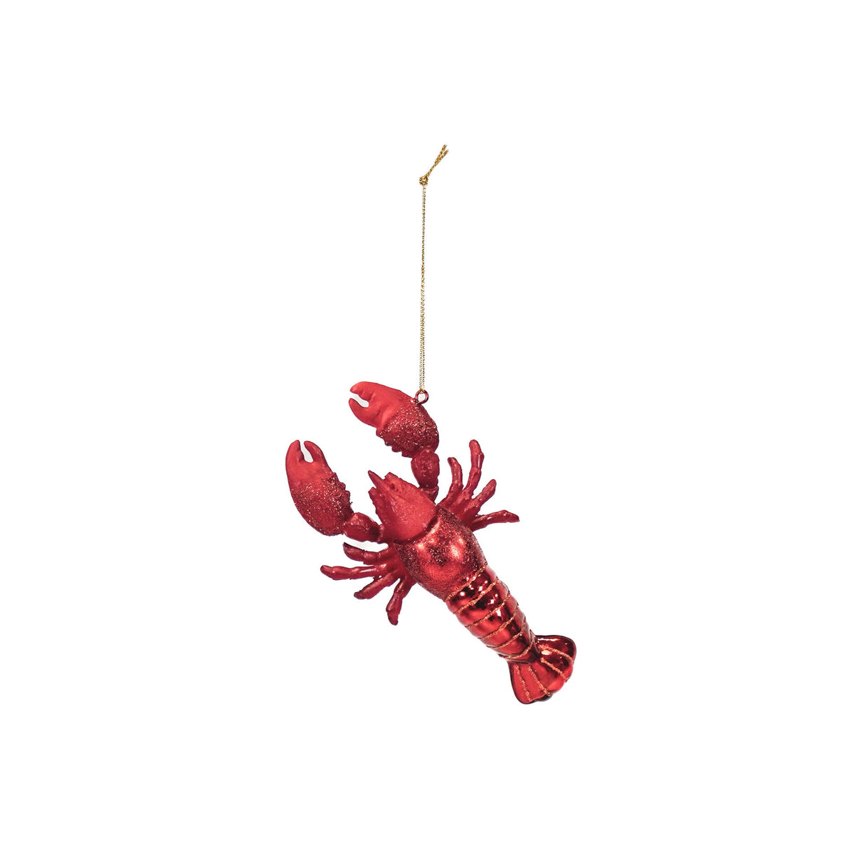 HOUSEVITAMIN KERSTHANGER KREEFT GLAS ROOD 13 CM