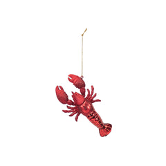 HOUSEVITAMIN KERSTHANGER KREEFT GLAS ROOD 13 CM
