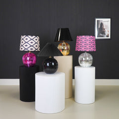 HOUSEVITAMIN TAFELLAMP DISCOBAL GLAS ZILVER 20 CM