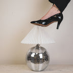 HOUSEVITAMIN TAFELLAMP DISCOBAL GLAS ZILVER 20 CM