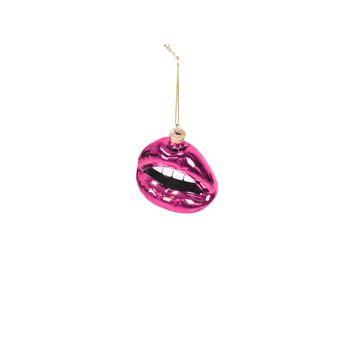 HOUSEVITAMIN KERSTHANGER LIPPEN GLAS ROZE 8,5 CM