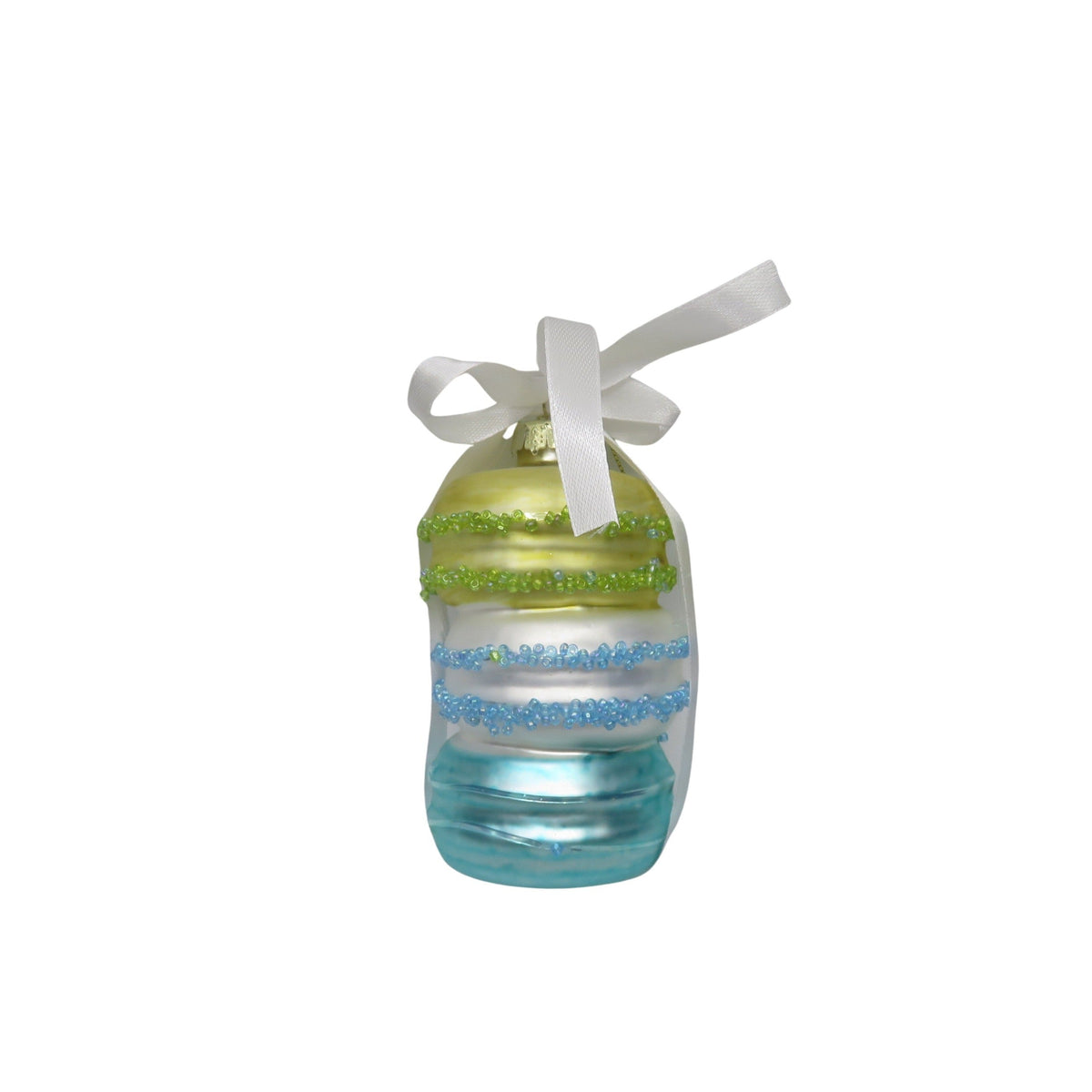 HOUSEVITAMIN KERSTHANGER MACARON GLAS GROEN/BLAUW 10,5 CM