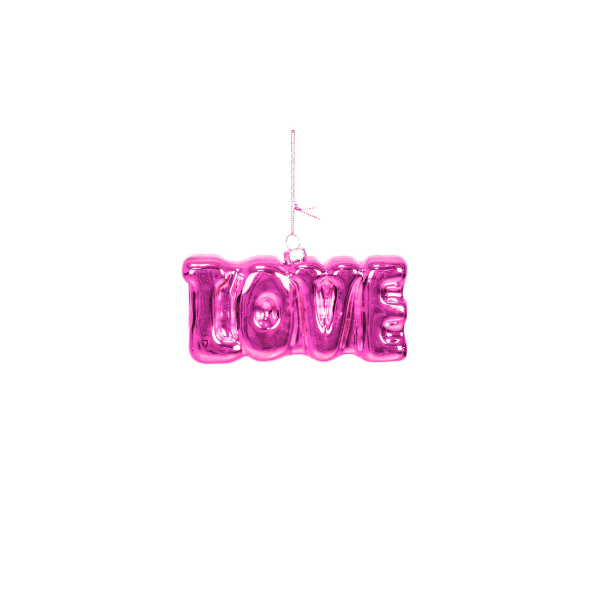 HOUSEVITAMIN KERSTHANGER LOVE GLAS ROZE 7,5 CM