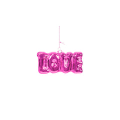 HOUSEVITAMIN KERSTHANGER LOVE GLAS ROZE 7,5 CM