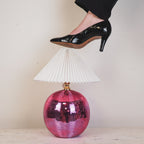 HOUSEVITAMIN TAFELLAMP DISCOBAL GLAS ROZE 20 CM