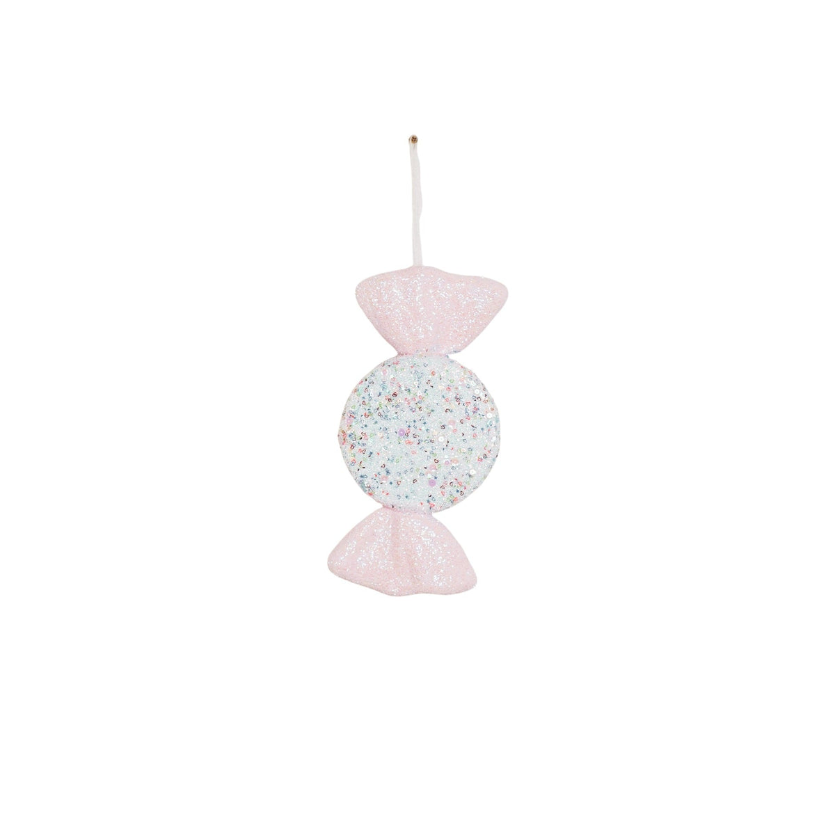 HOUSEVITAMIN KERSTHANGER CANDY ROND FOAM ROZE/GLITTER 28 CM