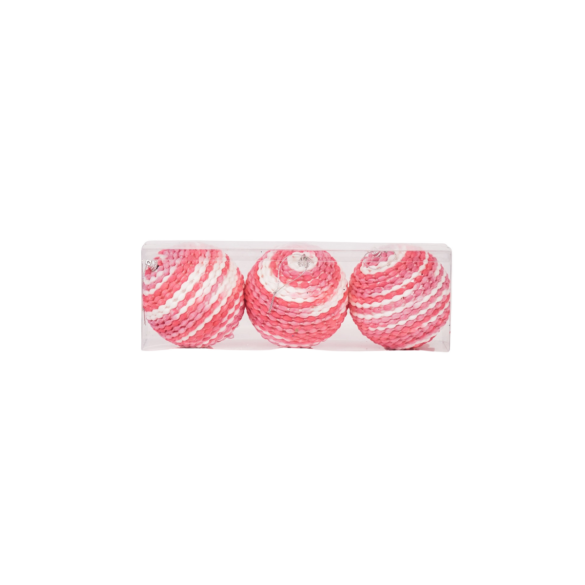 HOUSEVITAMIN SET VAN 3 KERSTBALLEN FOAM NEONROZE 10 CM