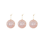 HOUSEVITAMIN SET VAN 3 KERSTBALLEN SCHUIM ROZE GLITTER 10 CM