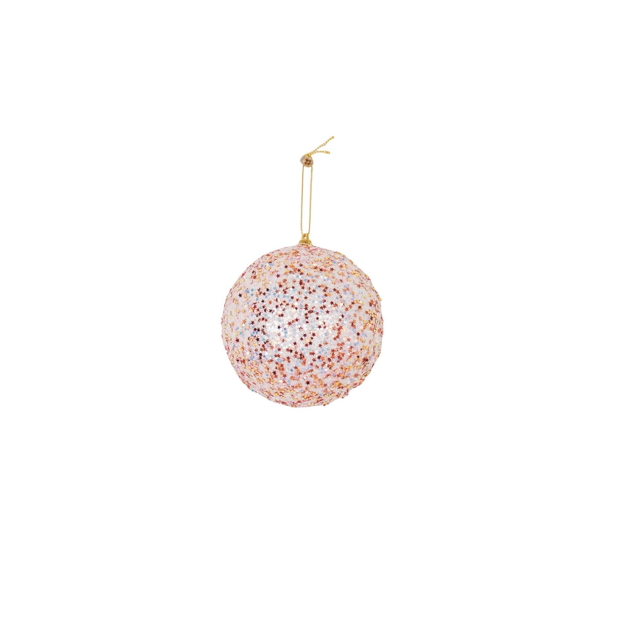 HOUSEVITAMIN SET VAN 3 KERSTBALLEN SCHUIM ROZE GLITTER 10 CM