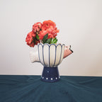 HOUSEVITAMIN VAAS VIS DOLOMIET BLAUW/WIT/ROZE 21 CM