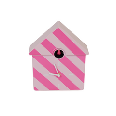 HOUSEVITAMIN KOEKOEKSKLOK KUNSTSTOF GESTREEPT ROZE 27 CM