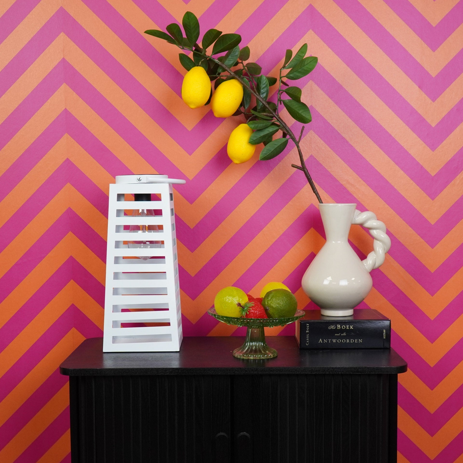 HOUSEVITAMIN LAMP LANTAARN SOLAR METAAL WIT 14X32,5CM