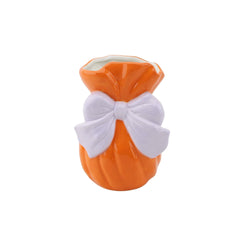 HOUSEVITAMIN VAAS BOW DOLOMIET ORANJE/LILA 16 CM