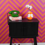 HOUSEVITAMIN VAAS BOW DOLOMIET ORANJE/LILA 16 CM