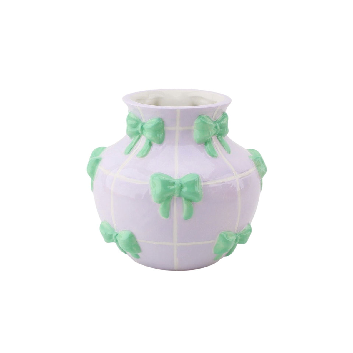 HOUSEVITAMIN VAAS RIBBONS DOLOMIET LILA/MINT 13 CM