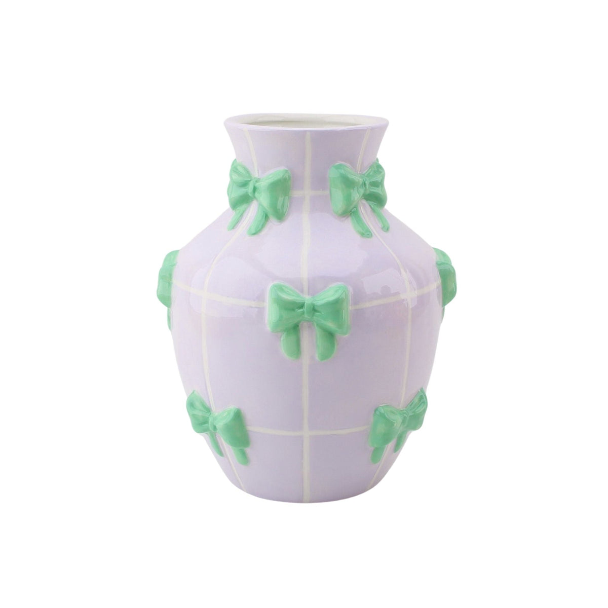 HOUSEVITAMIN VAAS RIBBONS DOLOMIET LILA/MINT 19 CM