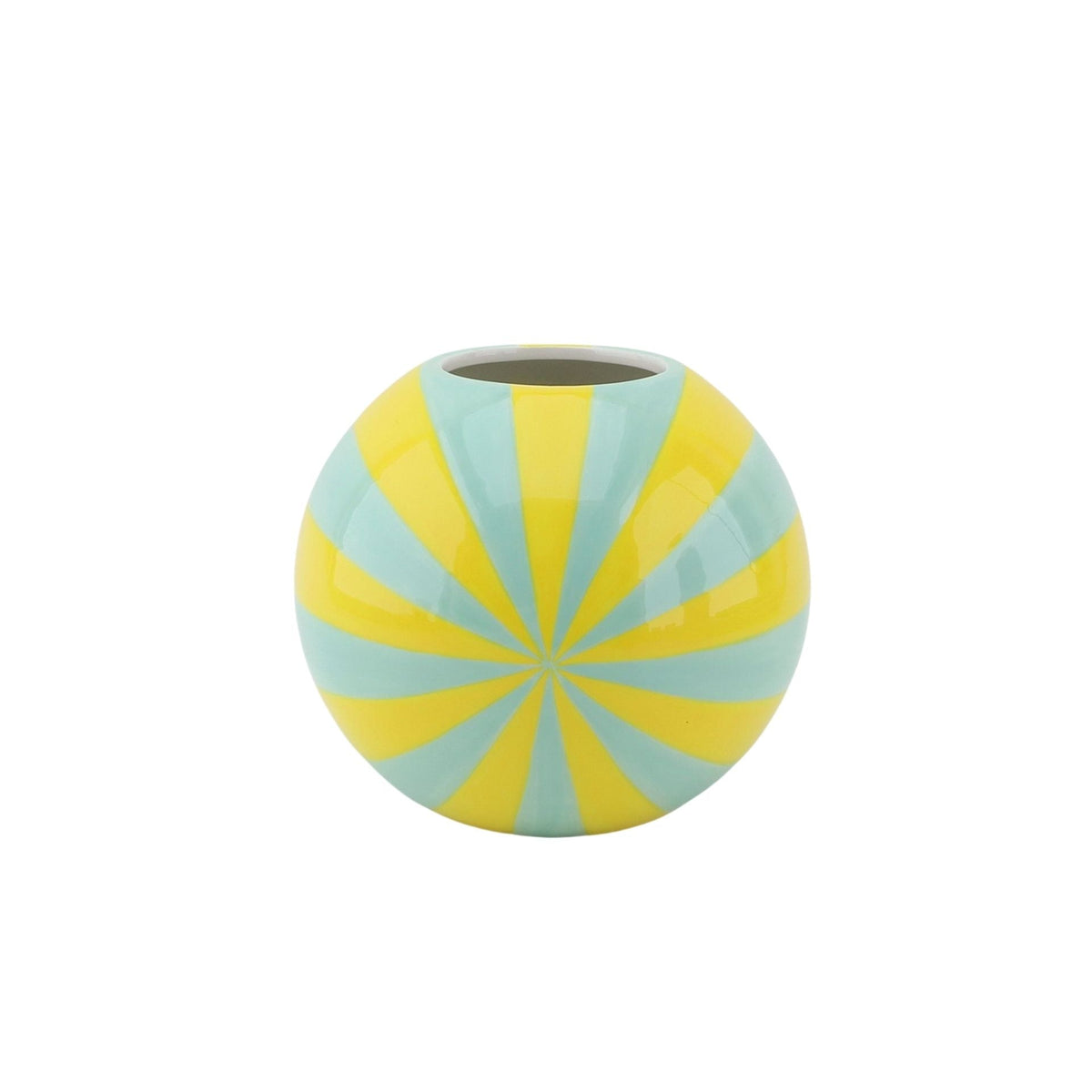 HOUSEVITAMIN VAAS SWIRL DOLOMIET GEEL/MINT 13,5 CM