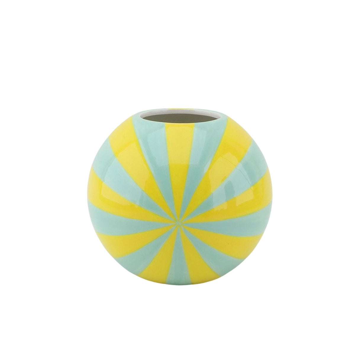 HOUSEVITAMIN VAAS SWIRL DOLOMIET GEEL/MINT 17 CM