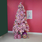 HOUSEVITAMIN SET VAN 3 LED KERSTCADEAUS POLYSTYREEN ROZE/WIT 15/20/25 CM