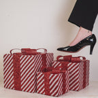 HOUSEVITAMIN SET VAN 3 LED KERSTCADEAUS POLYSTYREEN ROOD/WIT 15/20/25 CM