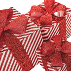 HOUSEVITAMIN SET VAN 3 LED KERSTCADEAUS POLYSTYREEN ROOD/WIT 15/20/25 CM