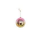 HOUSEVITAMIN KERSTHANGER DISCOBAL FOAM/GLAS ROZE/GOUD 8 CM