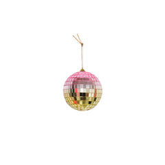 HOUSEVITAMIN KERSTHANGER DISCOBAL FOAM/GLAS ROZE/GOUD 8 CM