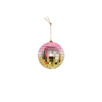 HOUSEVITAMIN KERSTHANGER DISCOBAL FOAM/GLAS ROZE/GOUD 10 CM