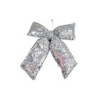 HOUSEVITAMIN DECORATIEVE KERSTSTRIK PAILLETTEN STOF ZILVER 32 X 40 CM