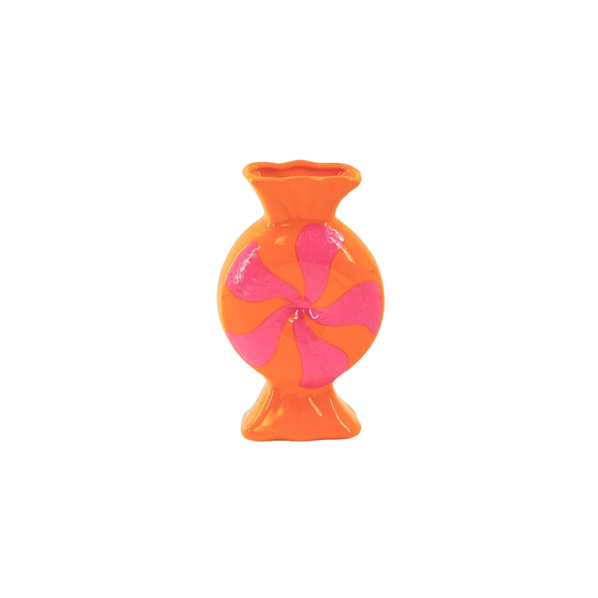 HOUSEVITAMIN VAAS TOFFEE CANDY KERAMIEK ROZE/ORANJE 20 CM