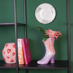 HOUSEVITAMIN VAAS BOOT KERAMIEK ROZE/LILA 26,5 CM