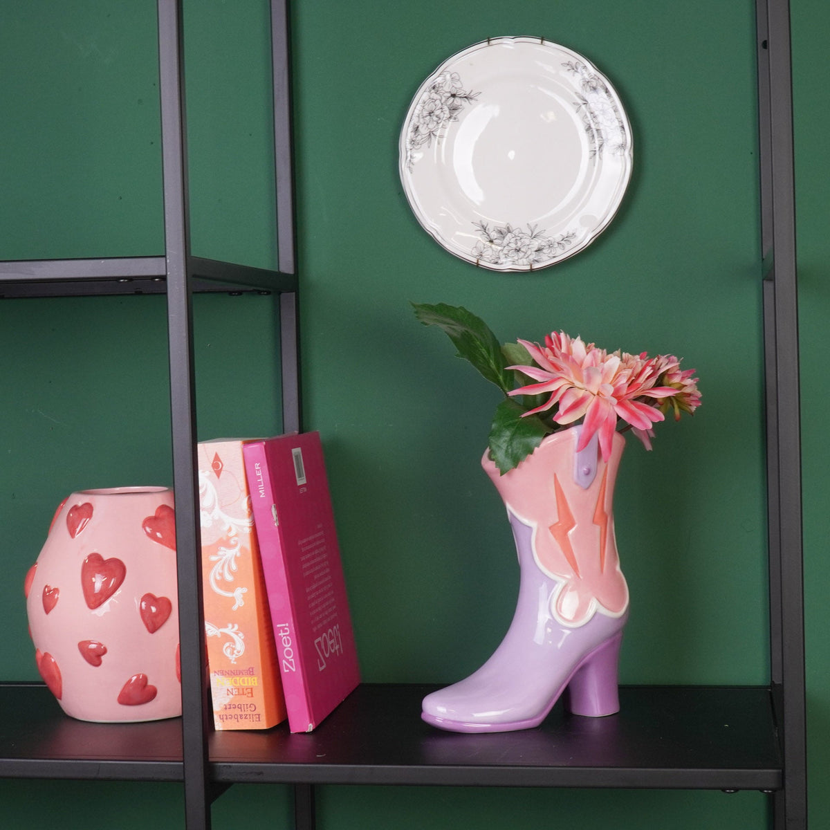 HOUSEVITAMIN VAAS BOOT KERAMIEK ROZE/LILA 26,5 CM