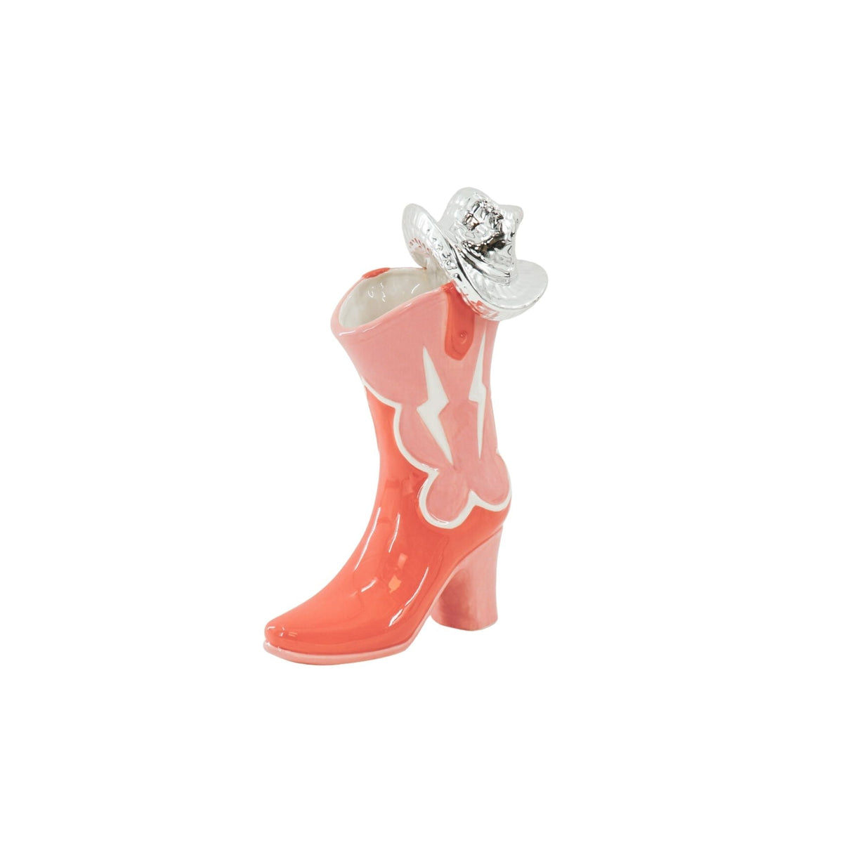 HOUSEVITAMIN VAAS BOOT KERAMIEK ROZE/ORANJE 26,5 CM