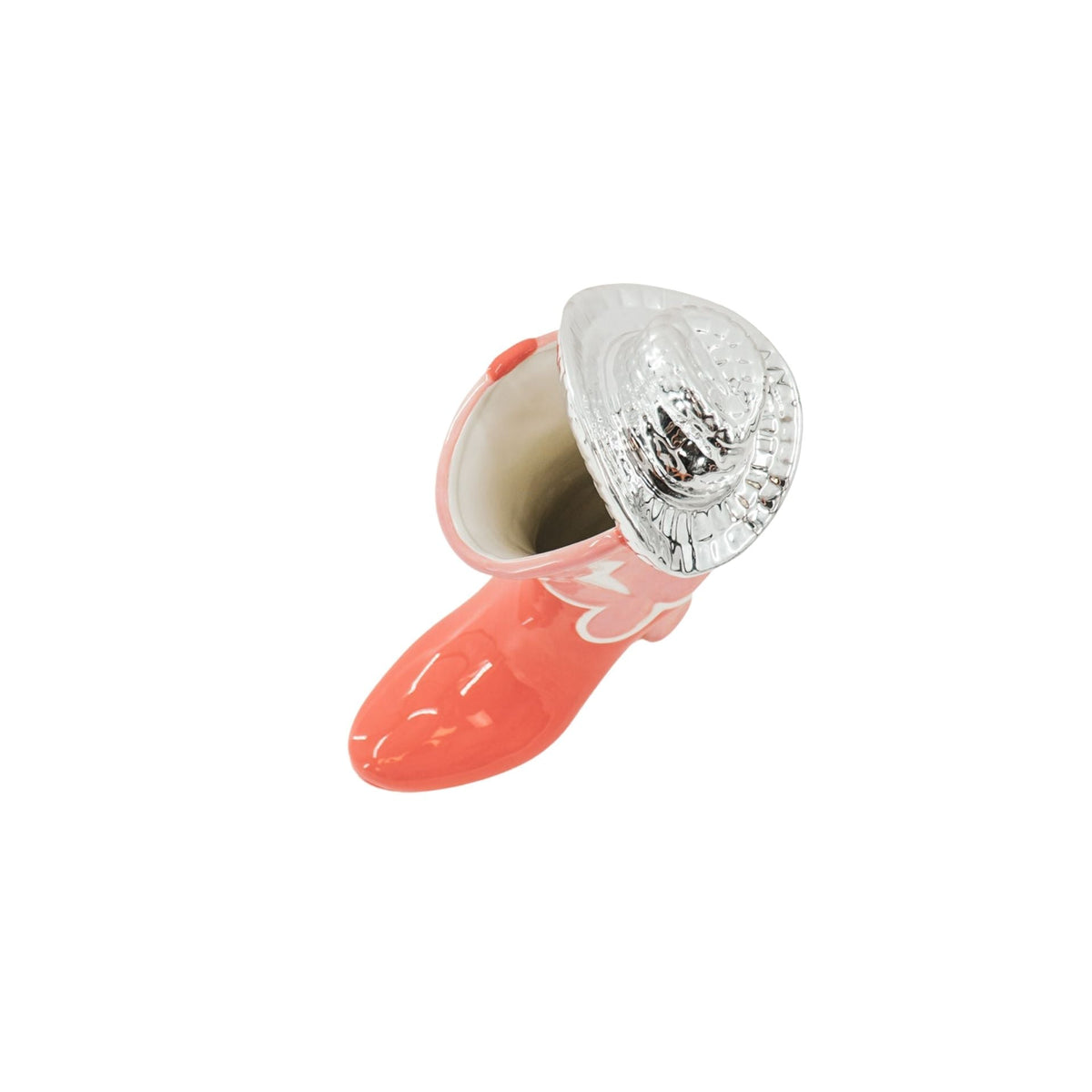 HOUSEVITAMIN VAAS BOOT KERAMIEK ROZE/ORANJE 26,5 CM