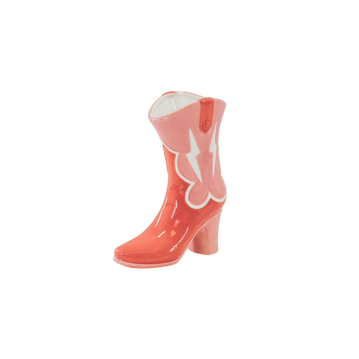 HOUSEVITAMIN VAAS BOOT KERAMIEK ROZE/ORANJE 26,5 CM