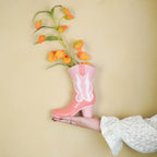 HOUSEVITAMIN VAAS BOOT KERAMIEK ROZE/ORANJE 26,5 CM