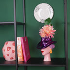 HOUSEVITAMIN VAAS COWBOY HAT KERAMIEK LILA/ROZE 23,5 CM