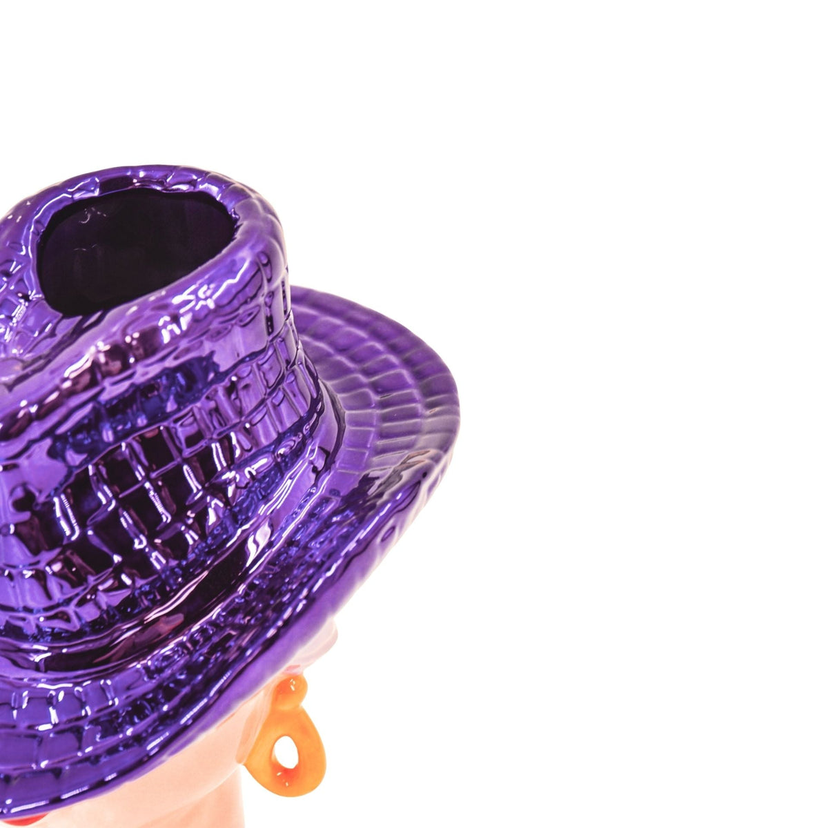 HOUSEVITAMIN VAAS COWBOY HAT KERAMIEK LILA/ROZE 23,5 CM