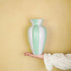 HOUSEVITAMIN VAAS PLEATED KERAMIEK LILA/GROEN 29,5 CM