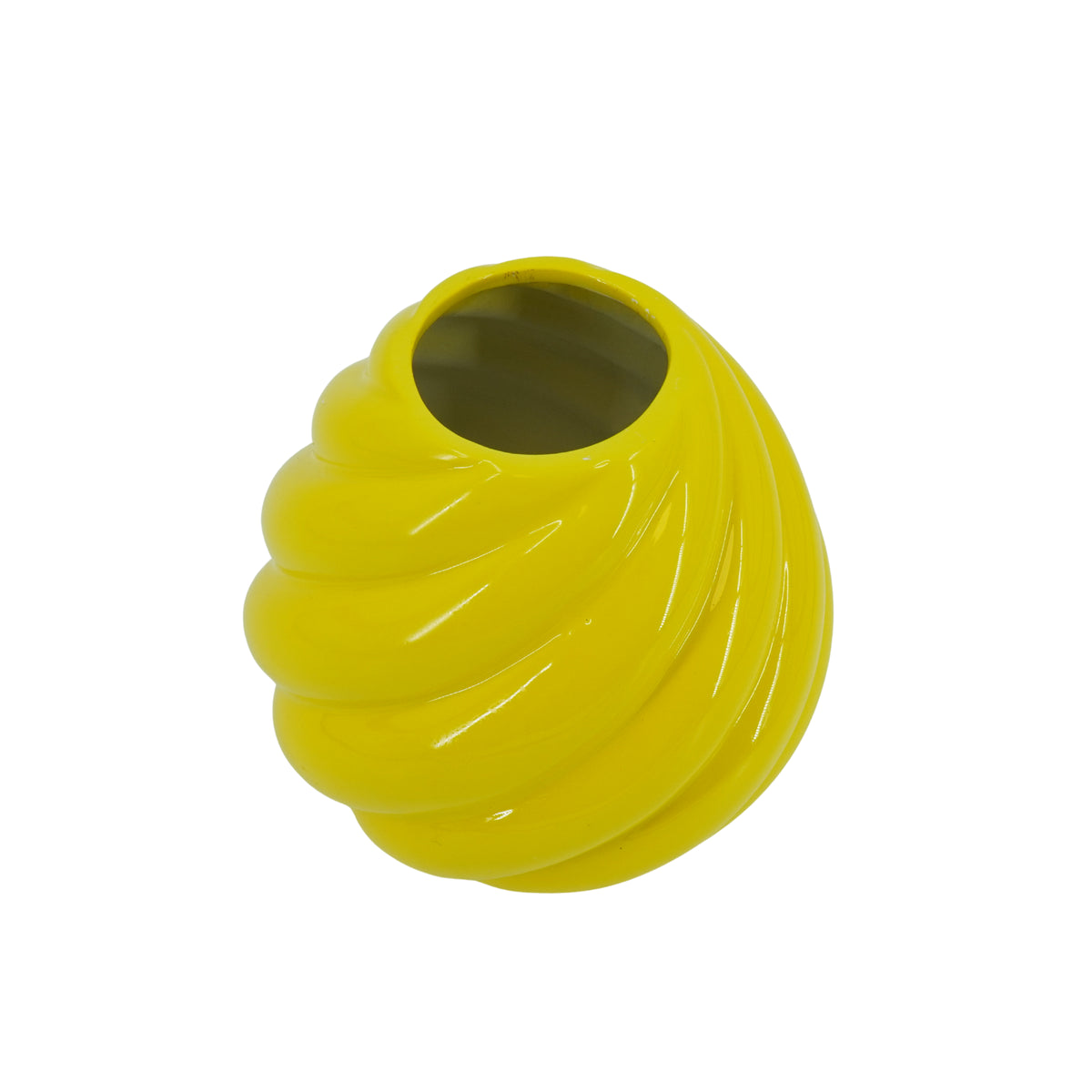 HOUSEVITAMIN VAAS SWIRL KERAMIEK GEEL 21,5 CM